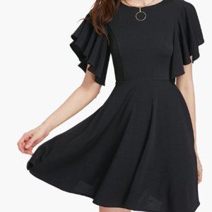 Ruffle sleeve A-line dress